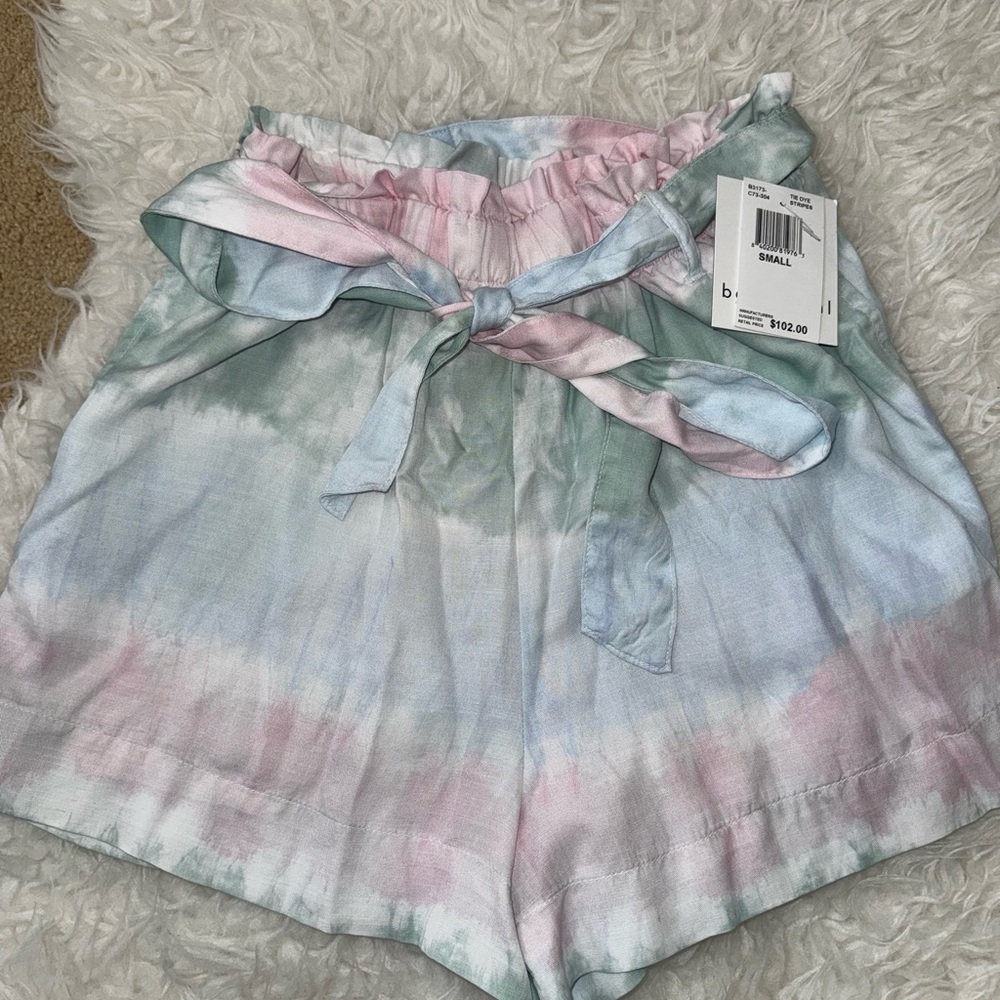 Bella Dahl Pink and Blue High Waist Shorts